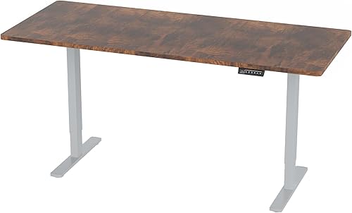 Vista 540 de VIVO DESK-KIT-1W6G - Escritorio eléctrico de pie de 60 x 24 pulgadas, ajuste de altura de memoria, serie 1B, parte superior de nogal oscuro de una