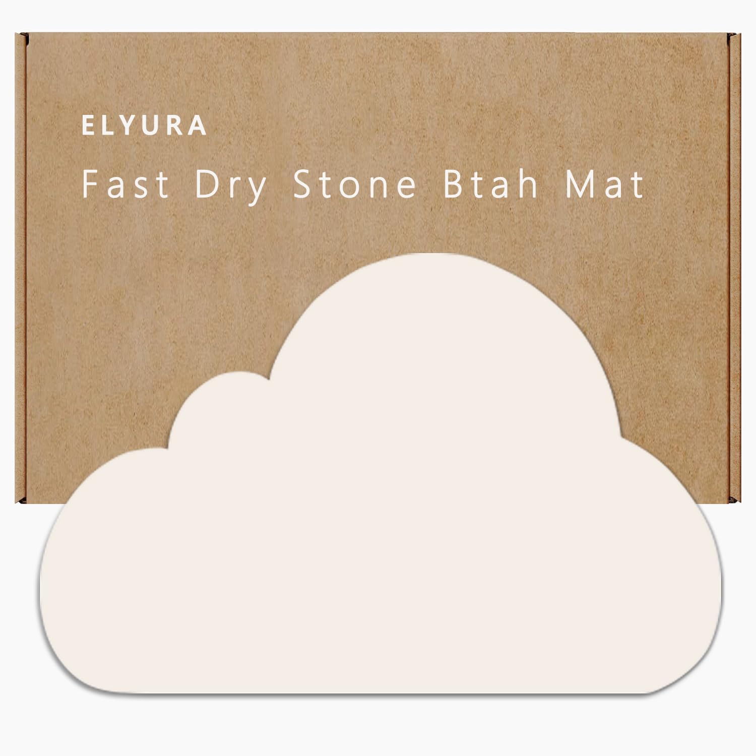 Cloud Shape Diatomite Stone Bath Mat Shower Mat Quick-Dry, Non-Slip, Easy to Clean for Bathroom Floor