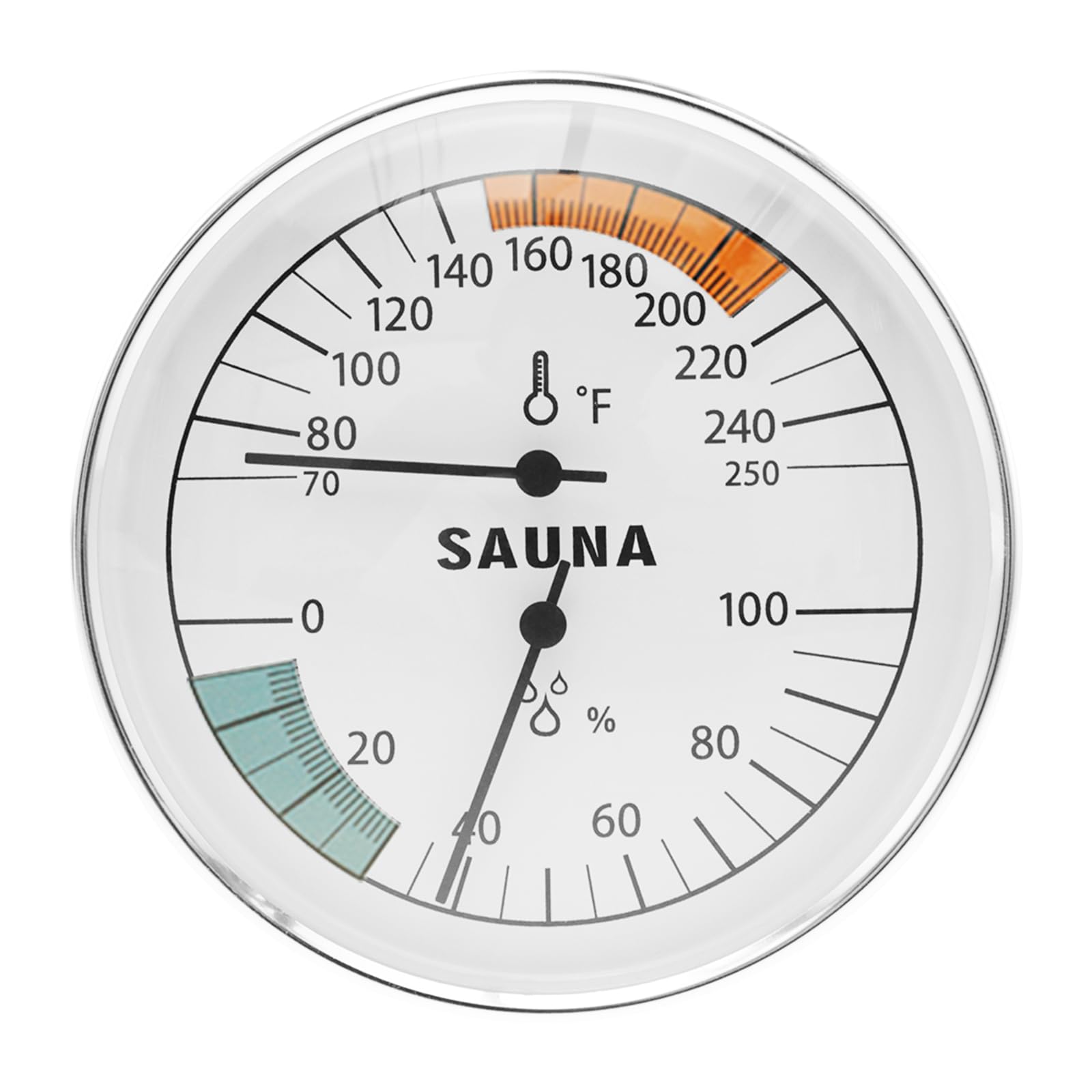 LYDODOKA 2 in 1 Sauna Thermometer and Hygrometer, Sauna Fahrenheit Thermometer, Sauna Hygrothermograph, Indoor Temperature Humidity Monitor, Accessory for Sauna Rooms, Steam Rooms