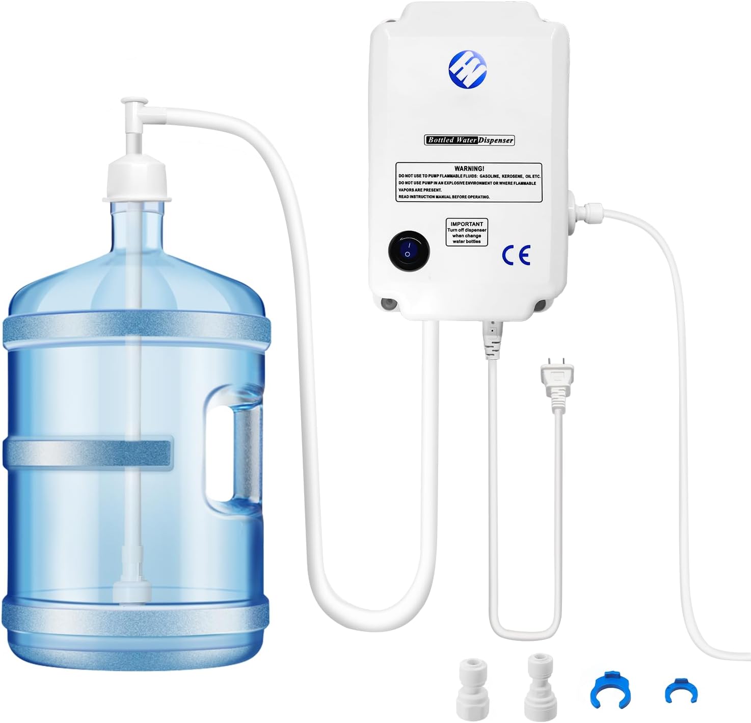 Bottled Water Dispenser Pump System for Home?2L Flow Drinking Water Pump Dispensing Single Inlet for 5 Gal?110V Electric Water Jug Bottle Pump for Coffee Ice Machines Refrigerator Faucet