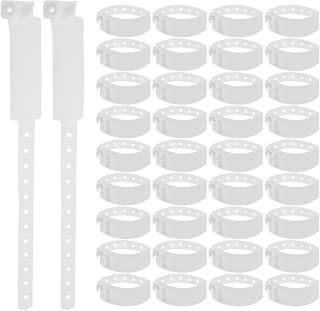 100pcs Disposable Waterproof Medical Id Wristbands Blank Writable Hospital Identification Bracelets Tear-Resistant White Patient Wristband Supplies