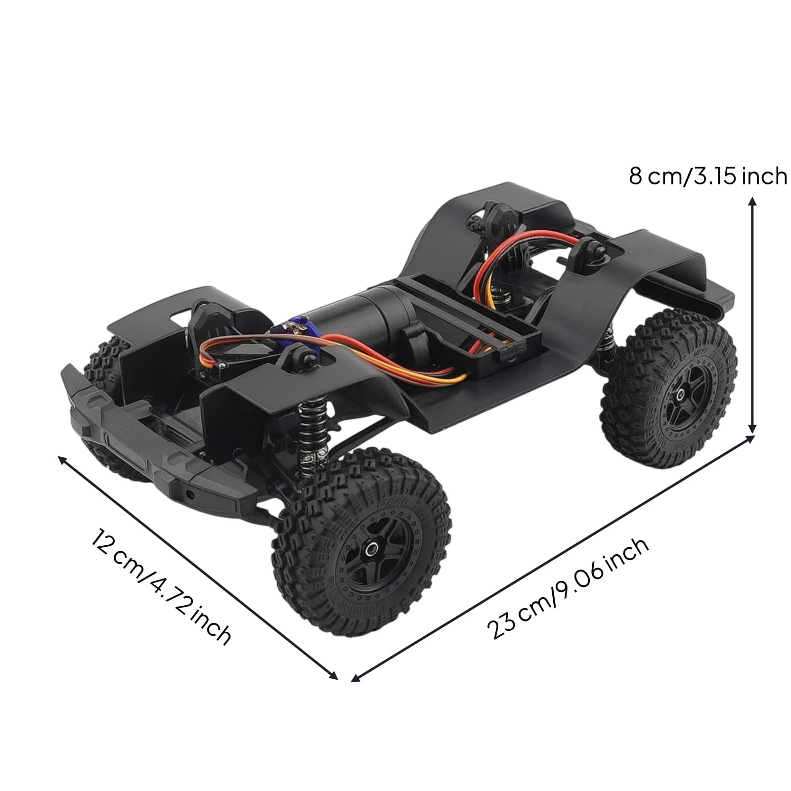 Chasis Control Remoto con Ruedas Escala 1/18 Chasis Crawler con Motor Todoterreno Conjunto Engranajes Motor para Molistas