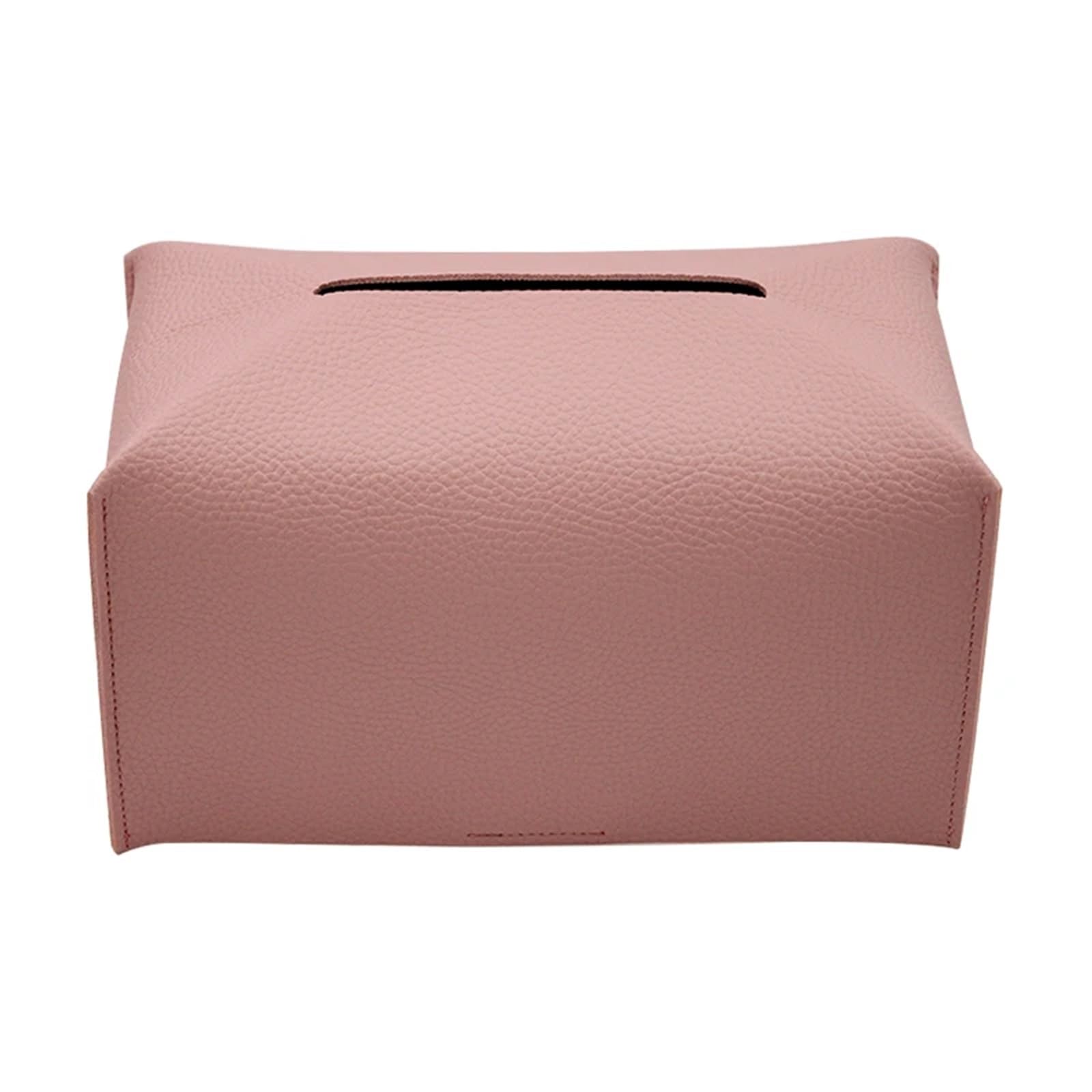 Tissue Box Cover, Modern Decorative PU Leather Rectangular Tissue Box Case Organizer Holder For Vanity Countertop(Pink)