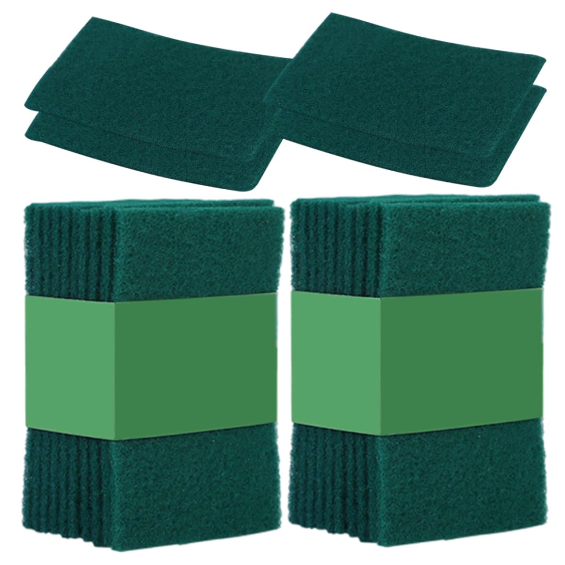 Mskmnkot Heavy Duty Scouring Pads Non Scratch Cleaning Sponge Kitchen Dishwashing Fibre Scrubber 24PCS heavy duty scouring pads