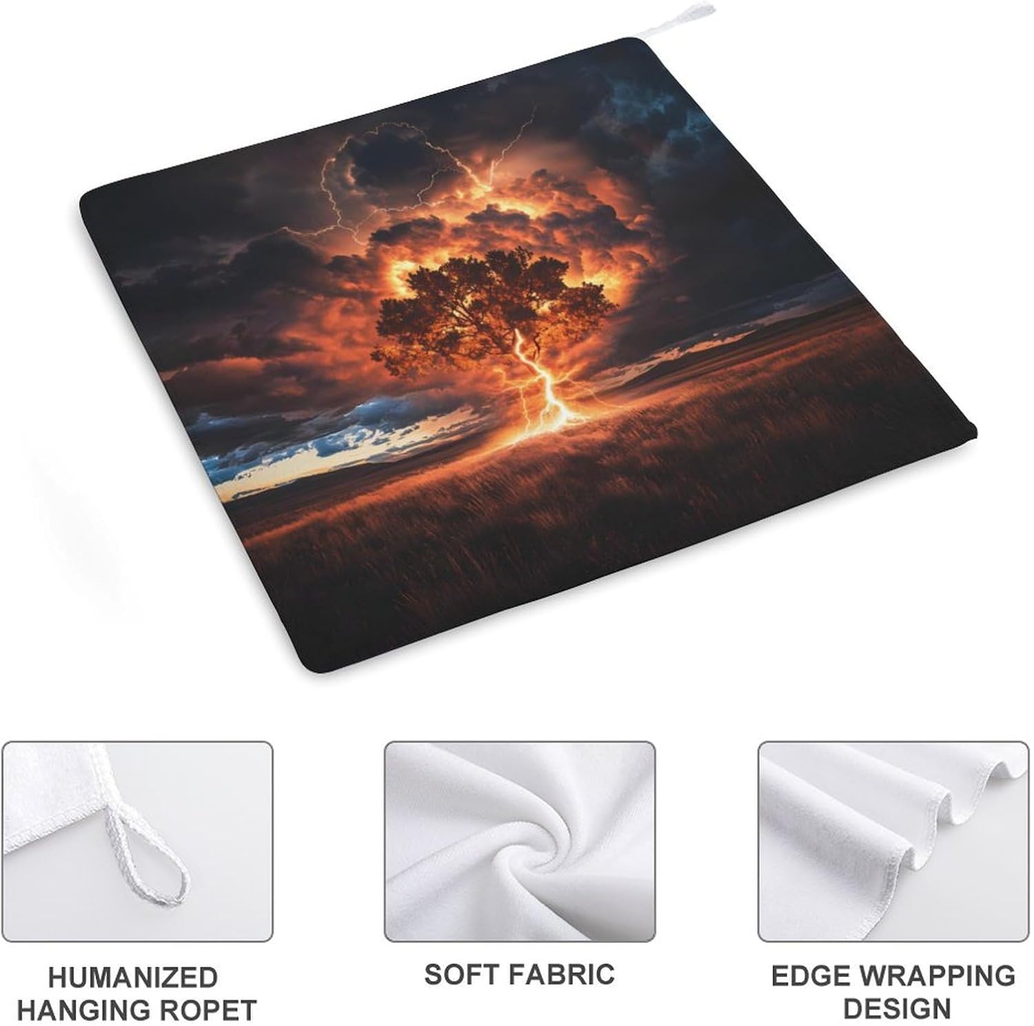 Tree with Thunder Strikes Towel Hand Towels Decorative Towel for Bathroom Kitchen Shower Gym 4PCS