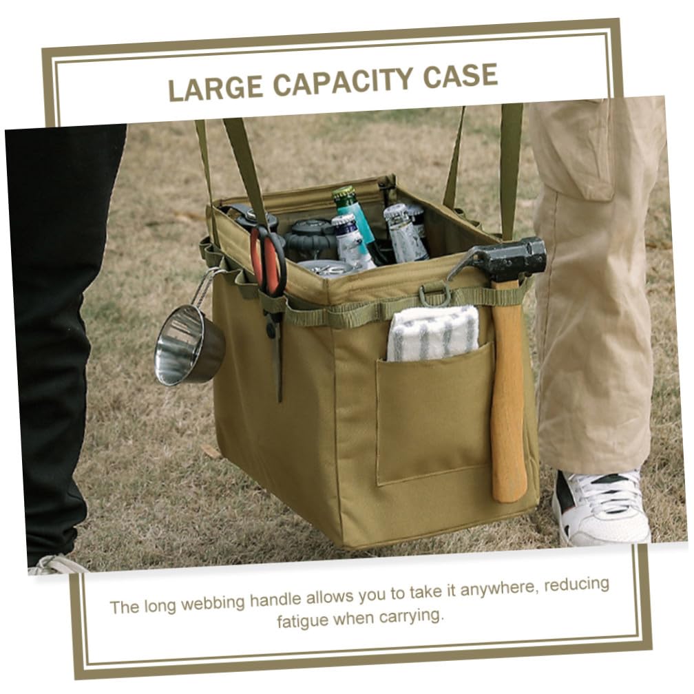 Borsa Portaoggetti Pieghevole da Campeggio in Tela Oxford Khaki