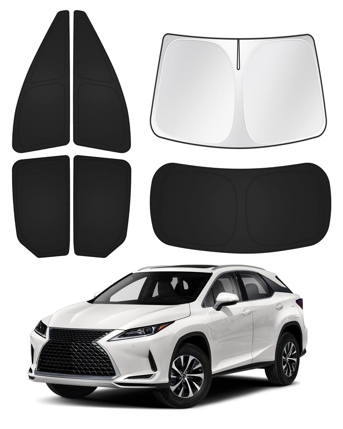 Photo 1 of Canvcle Sunshades for 2016-2022 Lexus RX Accessories Windshield Sunshade Side Rear Windows Sun Visor Privacy Protection Keep Vehicle Cool Black 6PCS1018721973