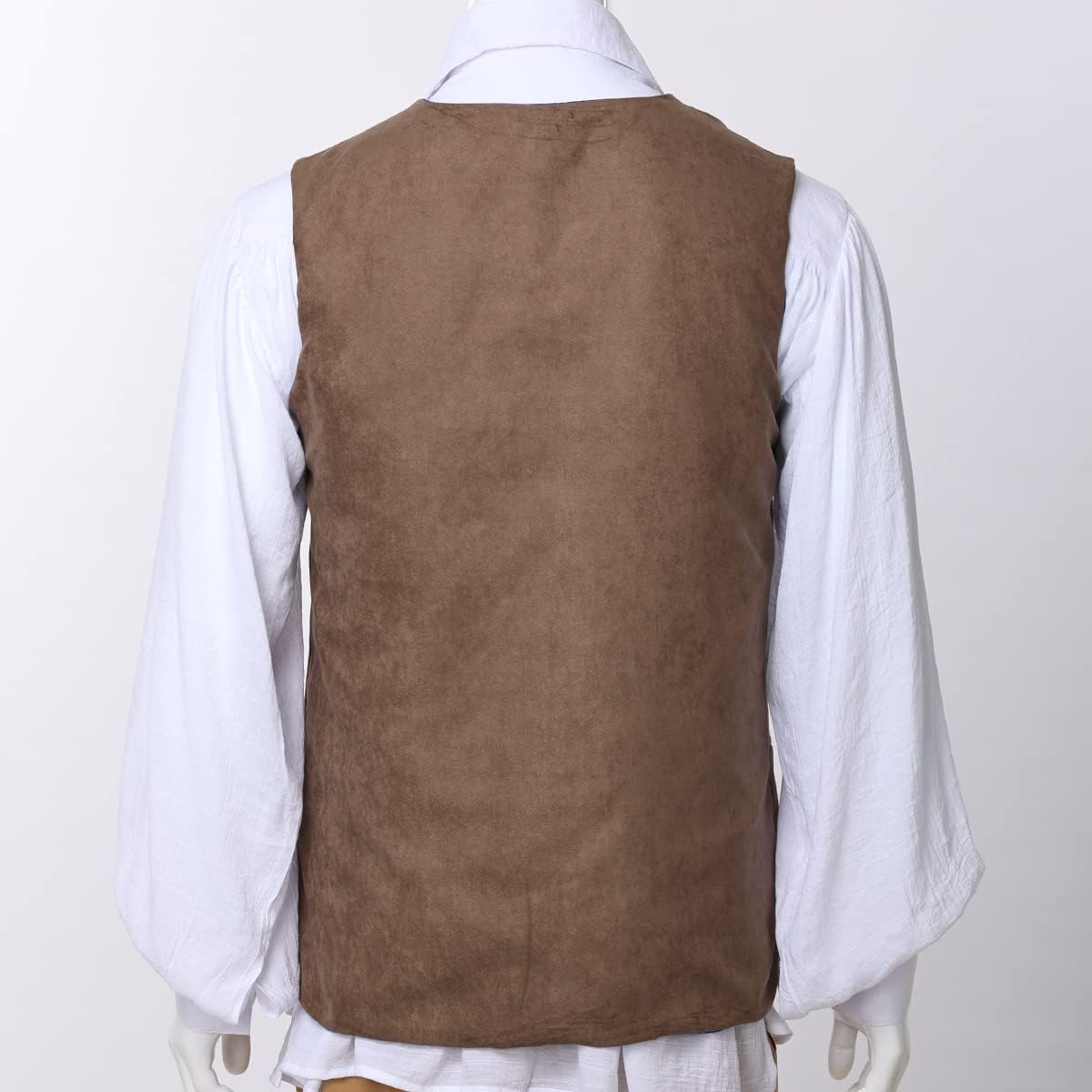 BPURB Mens Renaissance Steampunk Lace-up Vest Gothic Waistcoat Reversible Vest for Men - Image 5