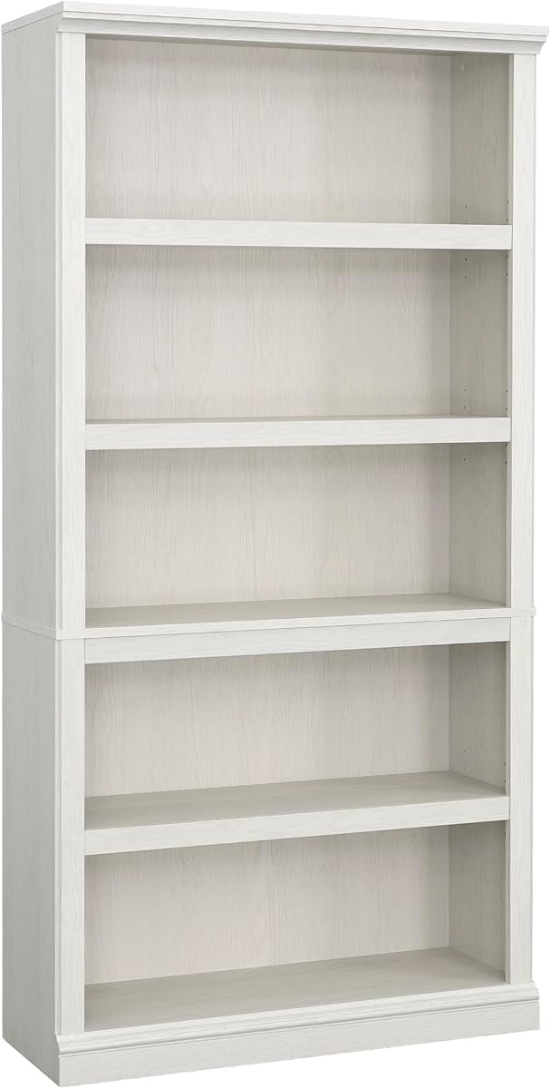 Sauder Estantería de madera de 5 niveles, estantería multiusos para el hogar, oficina, sala de estar, en roble glaciar