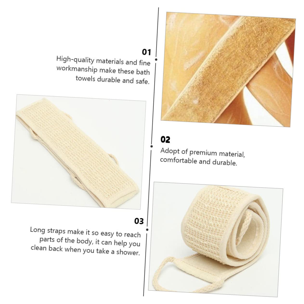 10 Piezas Toalla de Baño de Sisal para Masaje de Espalda Toalla para Estirar la Espalda para Ducharse y Artículos de Baño Prácticas y Duraderas