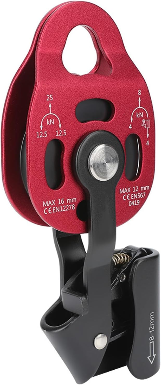 Pulley Climbing Single s Wheel,4KN Aluminium Heavy Duty Single s Rope Pulley Block for 812mm Rope Climbing Pulley Lifting Device Pulley