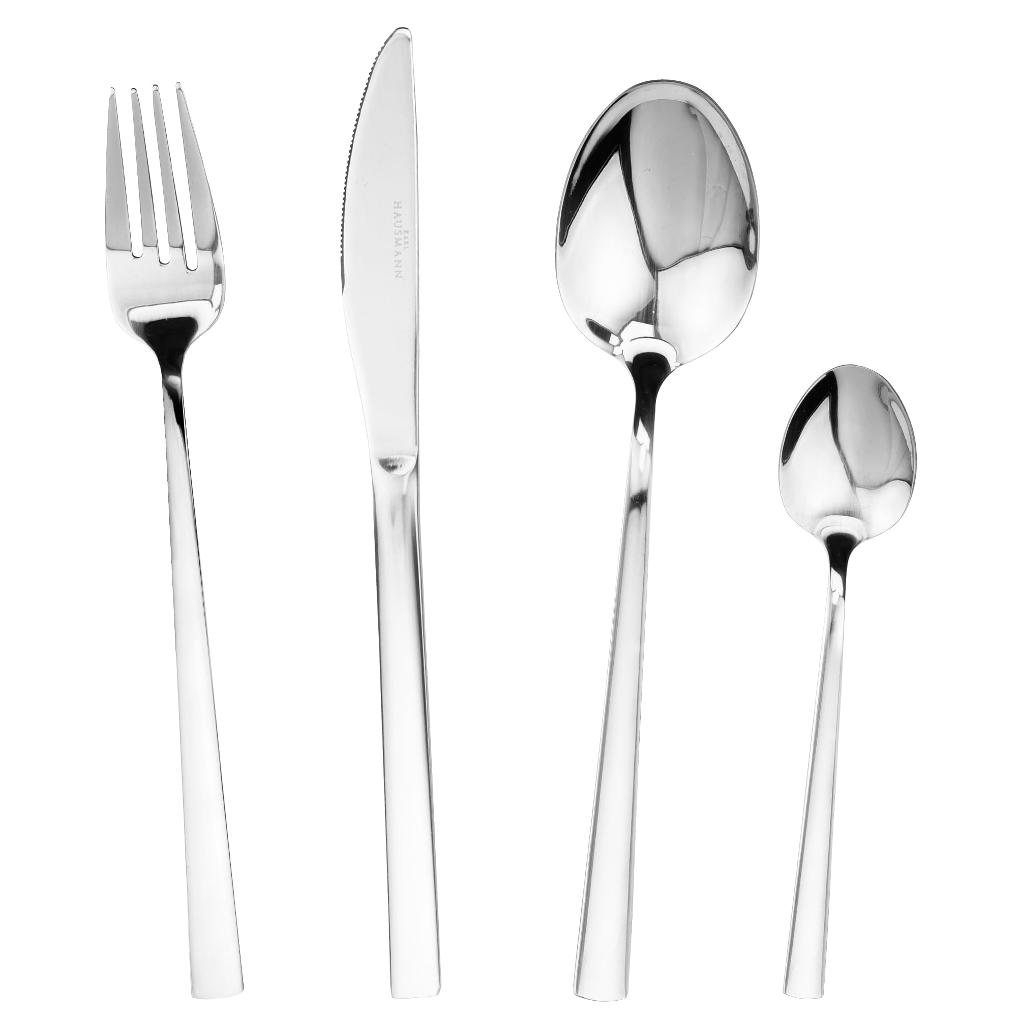 KARL HAUSMANN Set Posate 6 Persone, 24 Pezzi in Acciaio Inox 18/0 – Servizio Posate con Coltelli Forchette Cucchiai e Cucchiaini, Finitura Lucida, Lavabili in Lavastoviglie