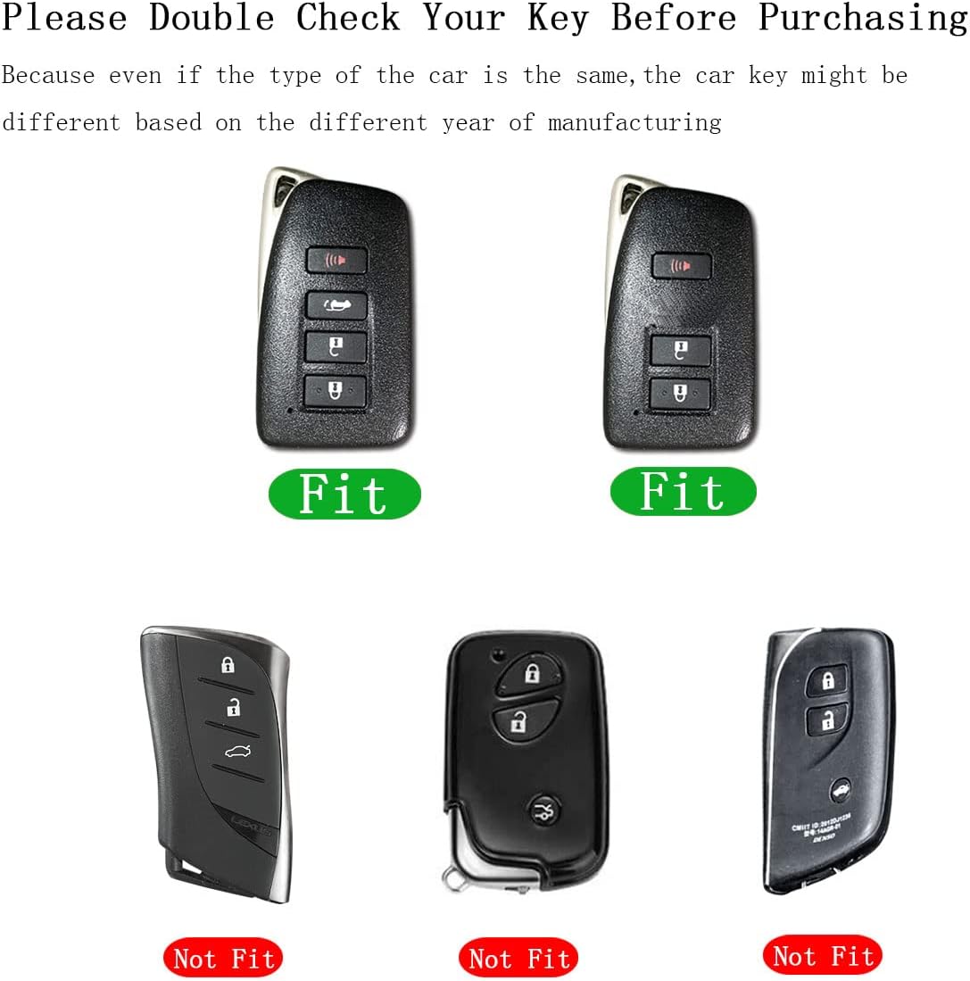 muekzru for Lexus Key fob Cover Bling,Shiny Crystal Zinc Metal Keychain Key Case Key Shell for RX ES GS LS NX RS GX LX RC LC-Pink
