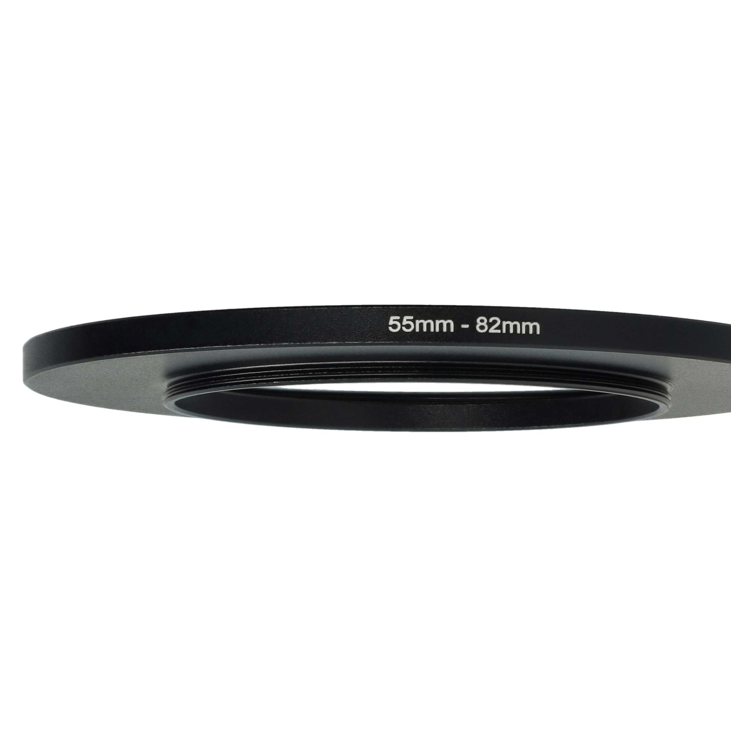 vhbw Adaptateur de Filtre Step-Up 55mm - 82mm pour Objectif d'appareil Photo, métal Noir