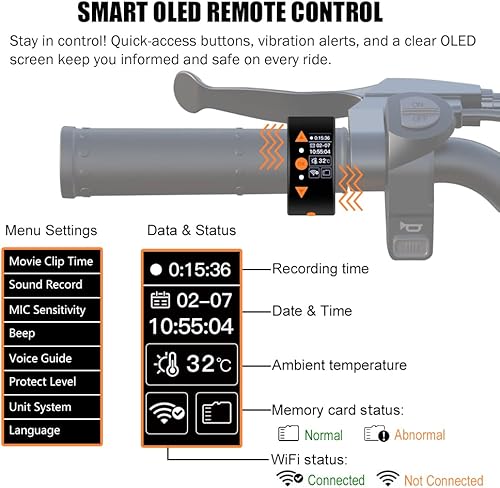 Miniatura 3 de Vsysto motocicleta DVR cuerpo completo impermeable WiFi Dash Cam 1080 p cámara de visión delantera y trasera Motocam Recorder 130  gran angular Sony