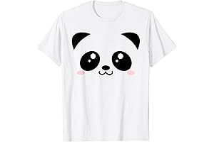 Cute Panda Bear Black & White Kawaii Cartoon T-Shirt