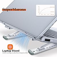 Vista 3 de Soporte de computadora portátil plegable de aluminio para escritorio, soporte ajustable para tableta, compatible con MacBook Air Pro, Lenovo, Dell