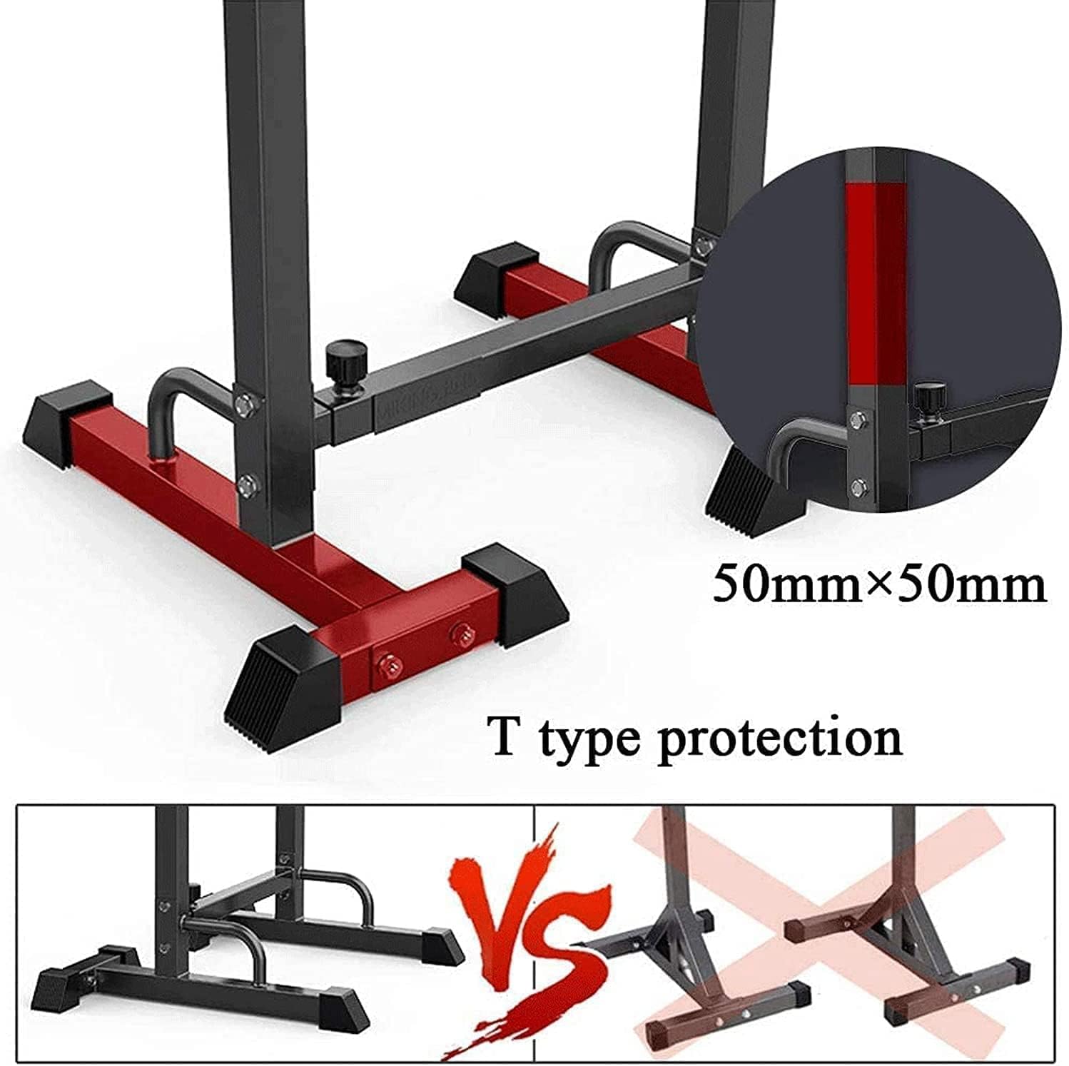 Squat Rack Dipping Station Barbell Rack Dip Stand Fitness Bench Press for Strength Training Workout Free Bench Press 550lbs Max Load