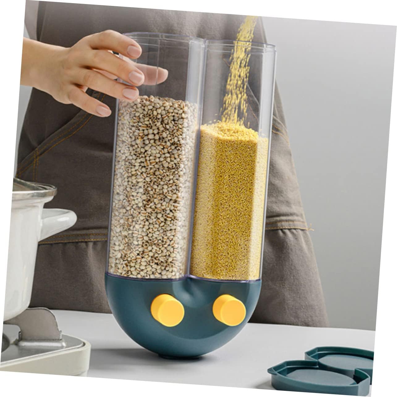 Zerodeko 1pc Wall-mounted Grain Dispenser Capacity Kitchen Container for Rice Cereal and Snacks Easy to Install Design for Quick Access for Pantry Organization