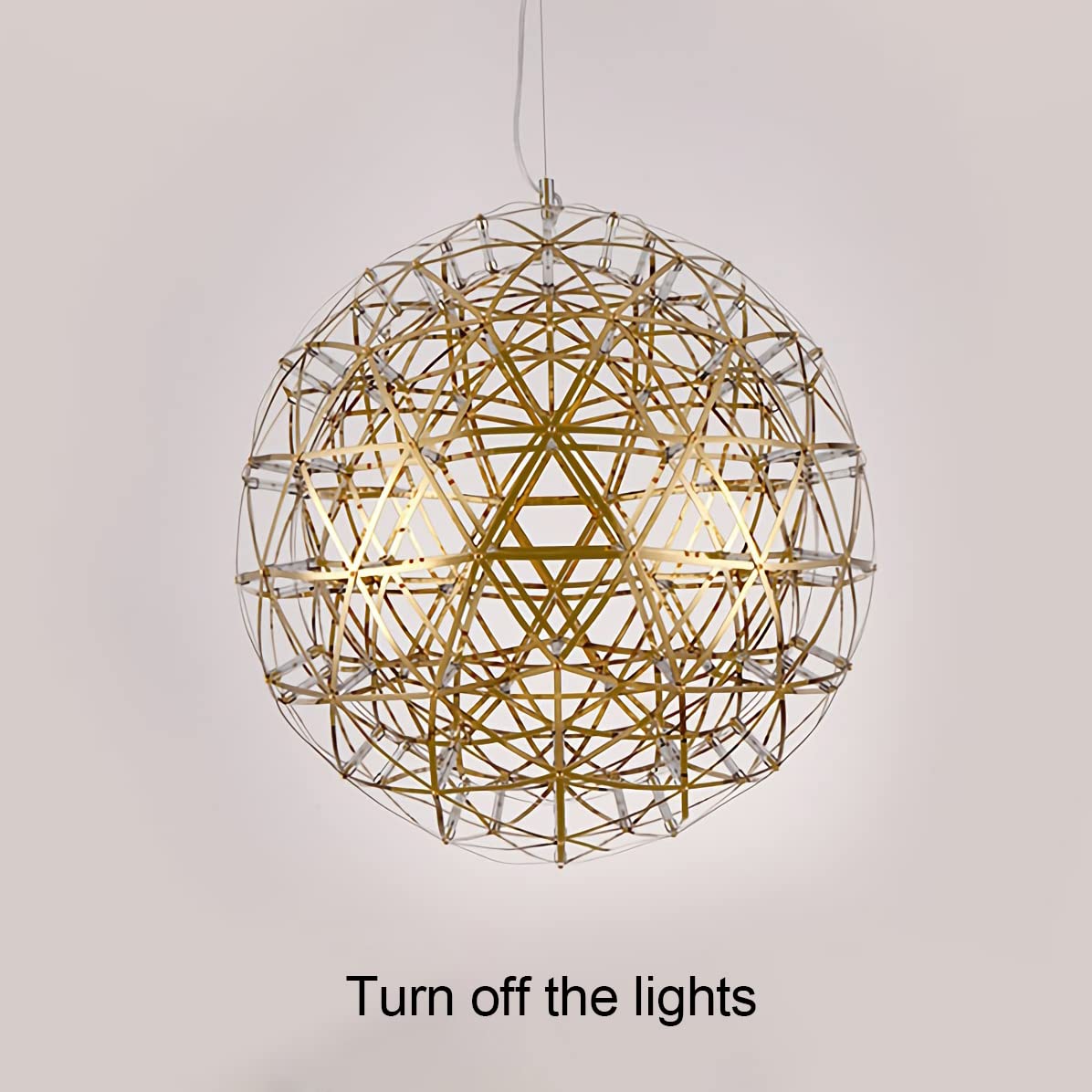 Lampa wisząca LED Spark Ball Gold 30cm 6500K nowoczesny żyrandol sufitowy