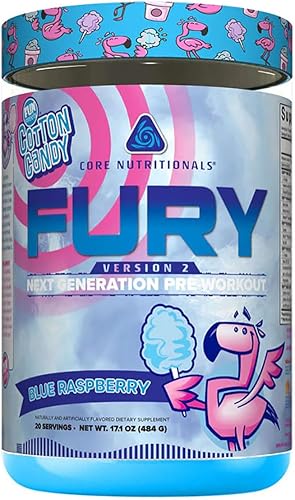 Miniatura 8 de Core Nutritionals Fury V2 Polvo de preentrenamiento para maximizar el rendimiento en el gimnasio con cafeína Zum-XR, L-CItrulina y Alpha GPC (40