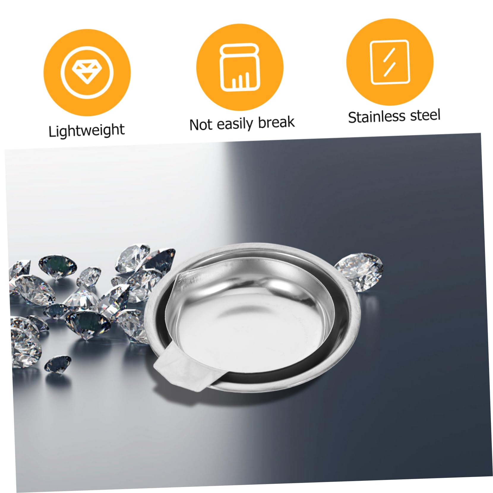 AUTSUPPL Stainless Steel Rhinestones Scale Trays Digital Jewelry Weighing Pans 2pcs Store Weight Tray Easy to Use Safe