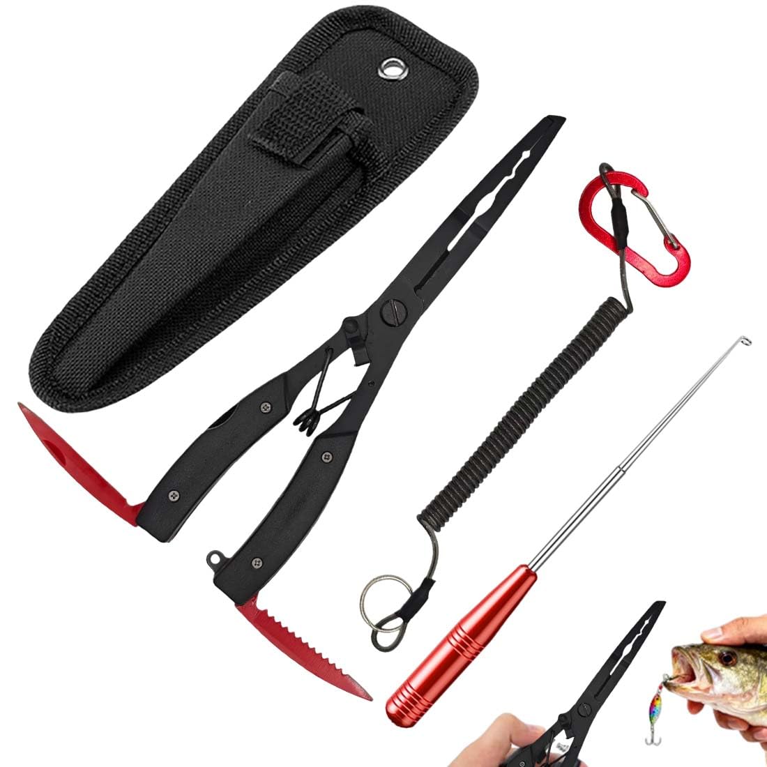 3 Pezzi Set Di Pinza Multi Pesca Portatili Con Cordino, Versione Aggiornata, Design Tre In Uno, Forbici Da Pesca, Pesca Slamatore, Attrezzatura Da Pesca, Regalo Per La Pesca