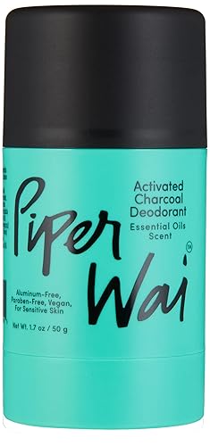 PiperWai Desodorante natural con carbón activado protección contra el sudor las 24 horas vegano desodorante sin aluminio para mujeres y hombres