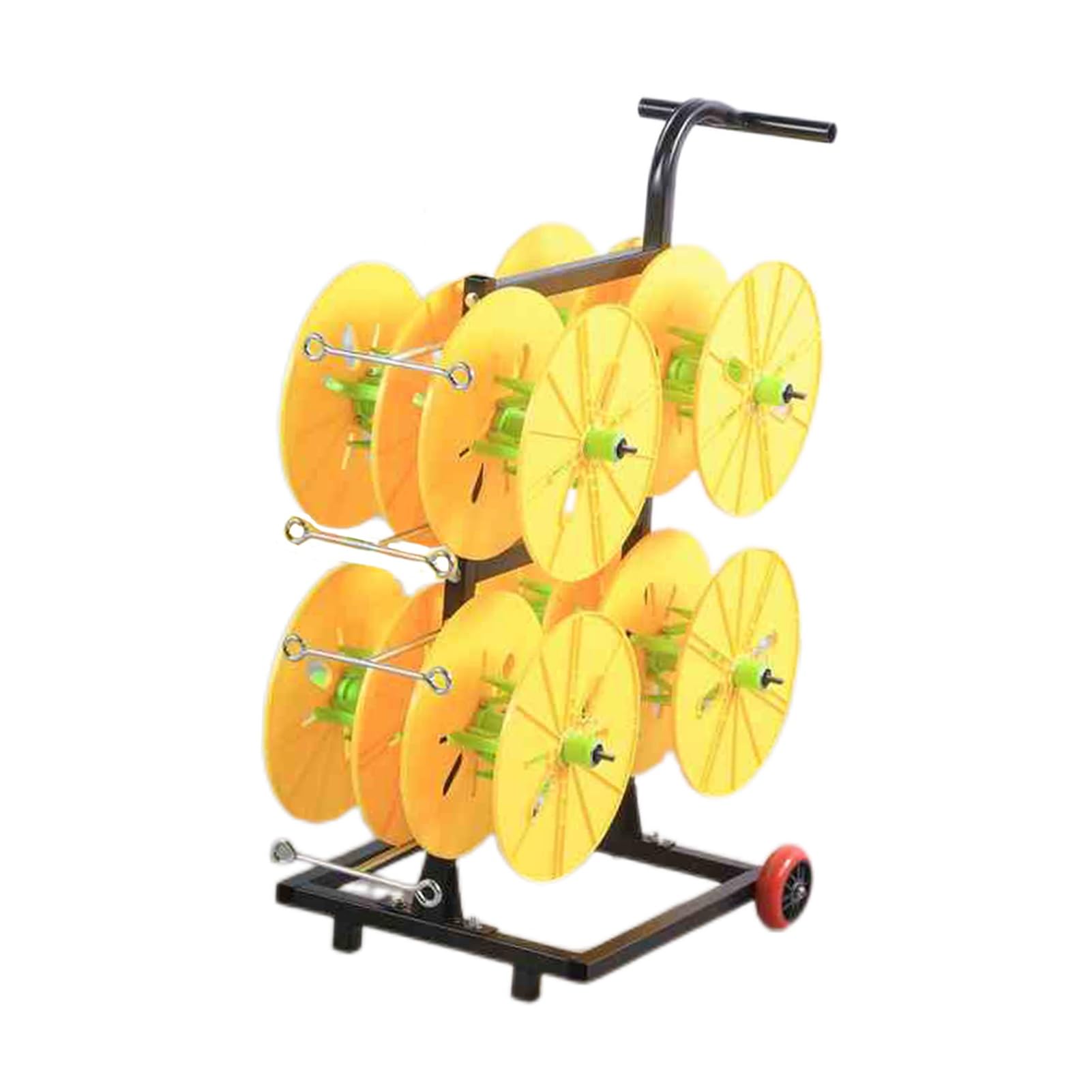 WDSOPK Rolling Wire Spool Rack,Transportable 8 Axle Cable Caddy,Removable Electrical Wire Spool Holder Cart,for Industrial and Retail Use (8 reel)