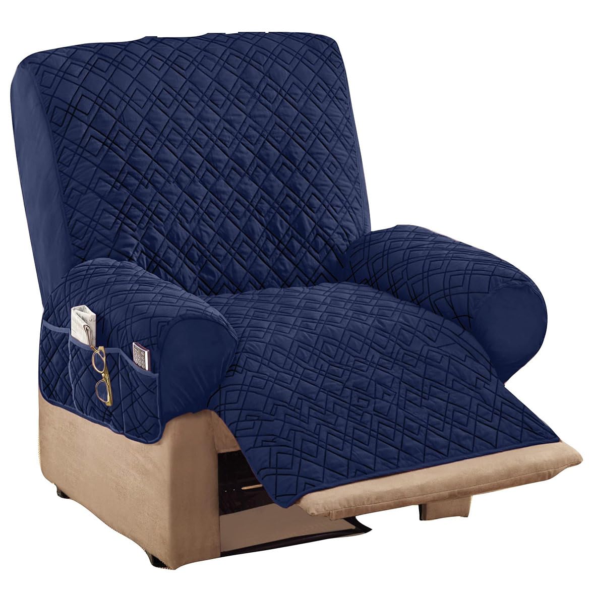 Collections Etc Diamond-Shape Quilted Stretch Recliner Cover
