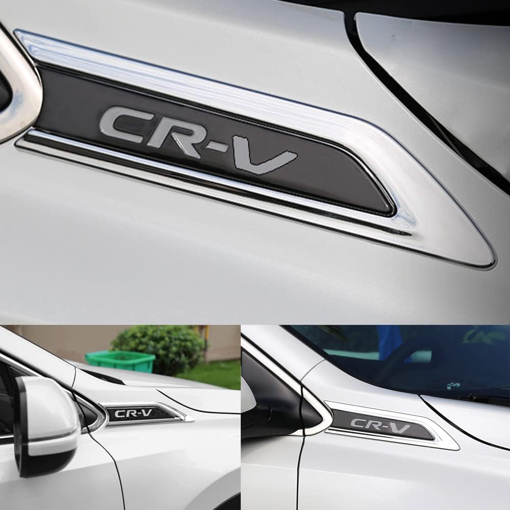 2Pcs ABS Chromed Air Vent Hood Intake Fender Trim Side Wing Fender Emblem Badge Decoration Cover Trim for Honda CRV 2017 2018 2019 2020 2021 2022