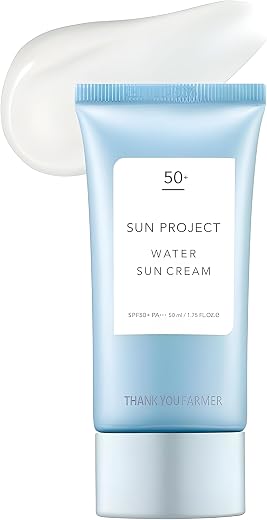 THANKYOU FARMER Sun Project Water Sun Cream SPF50+ PA+++ (50 ml) Korean Hydrating Sunscreen, Non-Sticky, No White Cast, UV...