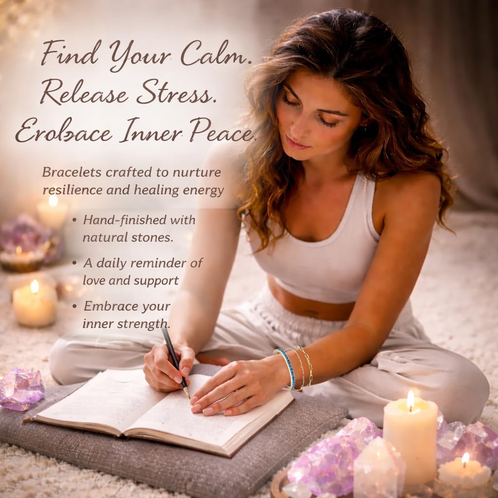 Intentional Healing Stones Bracelet for Women, 3PCS Layered Set with Semi‑Precious Stone Beads, Inspirational Jewelry for Calm Rituals & Emotional Balance