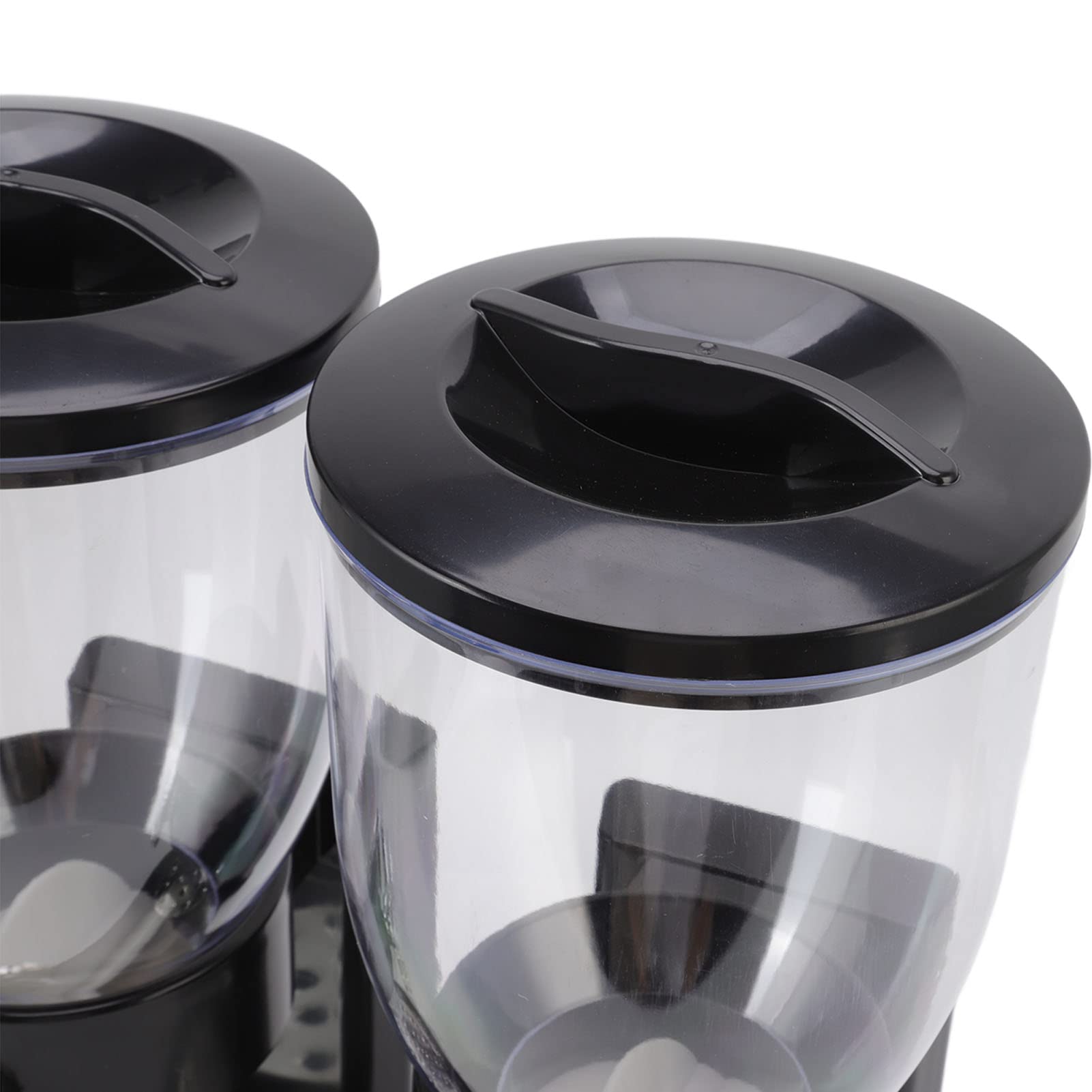 Dispensador de Cereales para Encimera, ABS, Dispensador de Alimentos Secos, 2 Botes, 7L, Control de Porciones Hermético, Almacenamiento para Familias de Despensa de Cocina (BLACK)