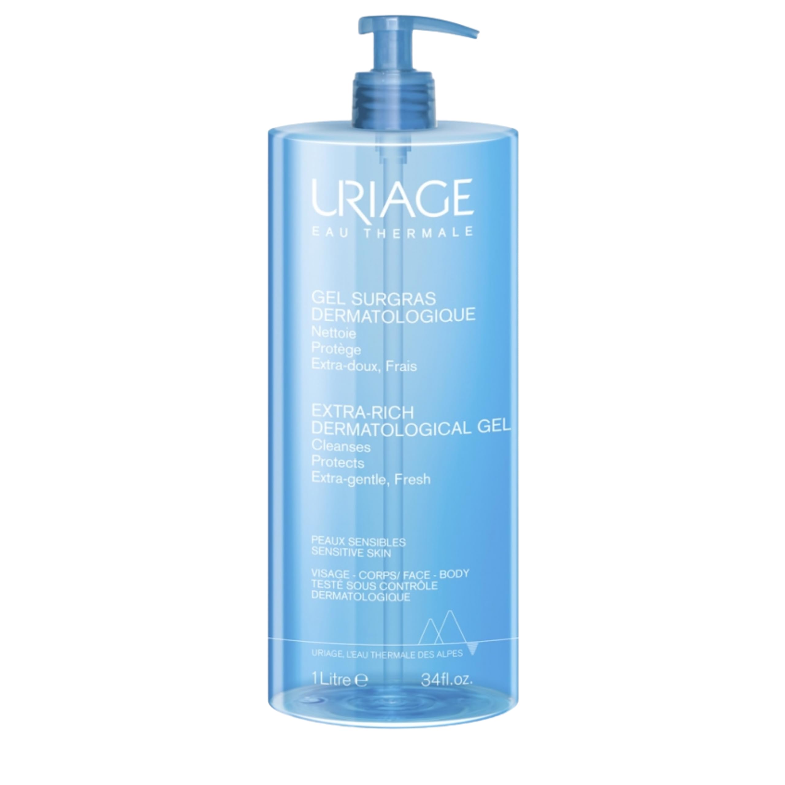 Gel surgras liquide | Nettoie & Améliore le confort de la peau | Hydratée & Apaise | Préserve du Dessèchement |Frais & Extra-Doux |Sans Savon| Testé sous contrôle dermatologique | Lot de 2x1L