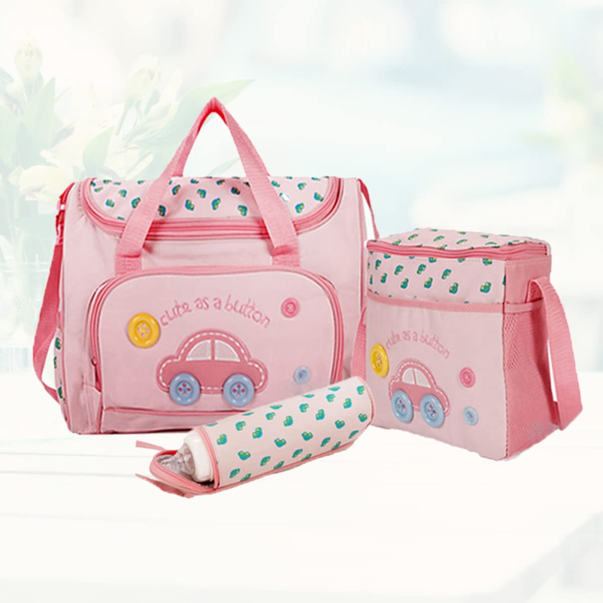 Bolso de Pañales de Gran Capacidad Rosa para Padres