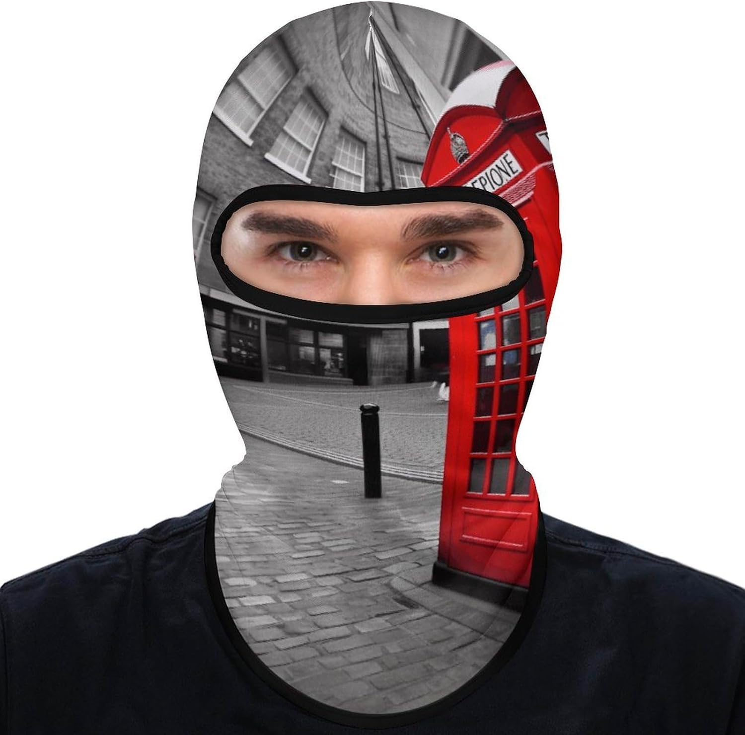 Balaclava Face Mask for Men Women Sun Protection Full Face Cover | Breathable London Red Telephone Booth Full Face Mask Windproof Ski Mask Motorcycle Helmet Lining for Outdoor Sport Cycling