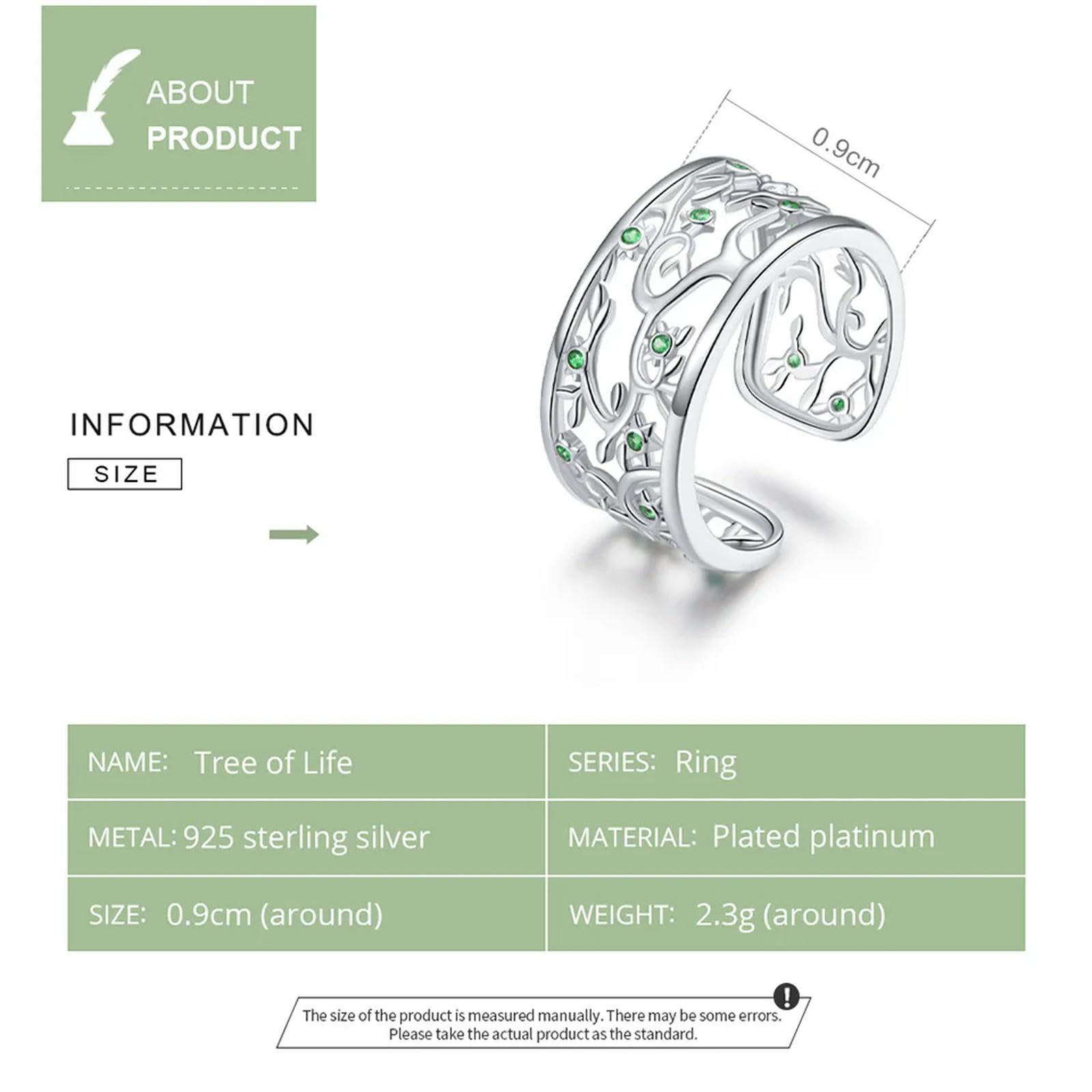 Anillos Anchos Con Diseño De Árbol De La Vida Para Mujer, Plata De Ley 925, Talla Única, Ajustables, Nuevo Diseño.