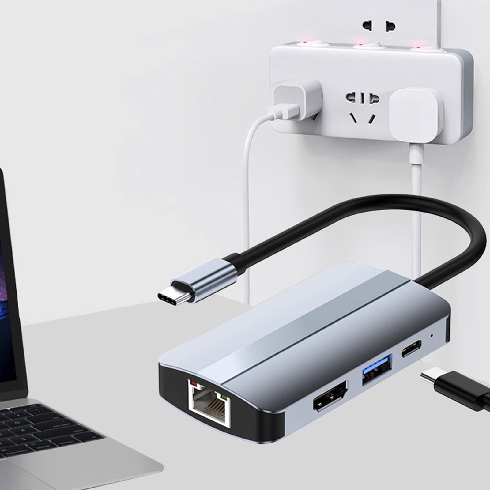 Répartiteur USB 3.0 6 En 1 5 Gbps Station D'accueil Pour Téléphones Portables