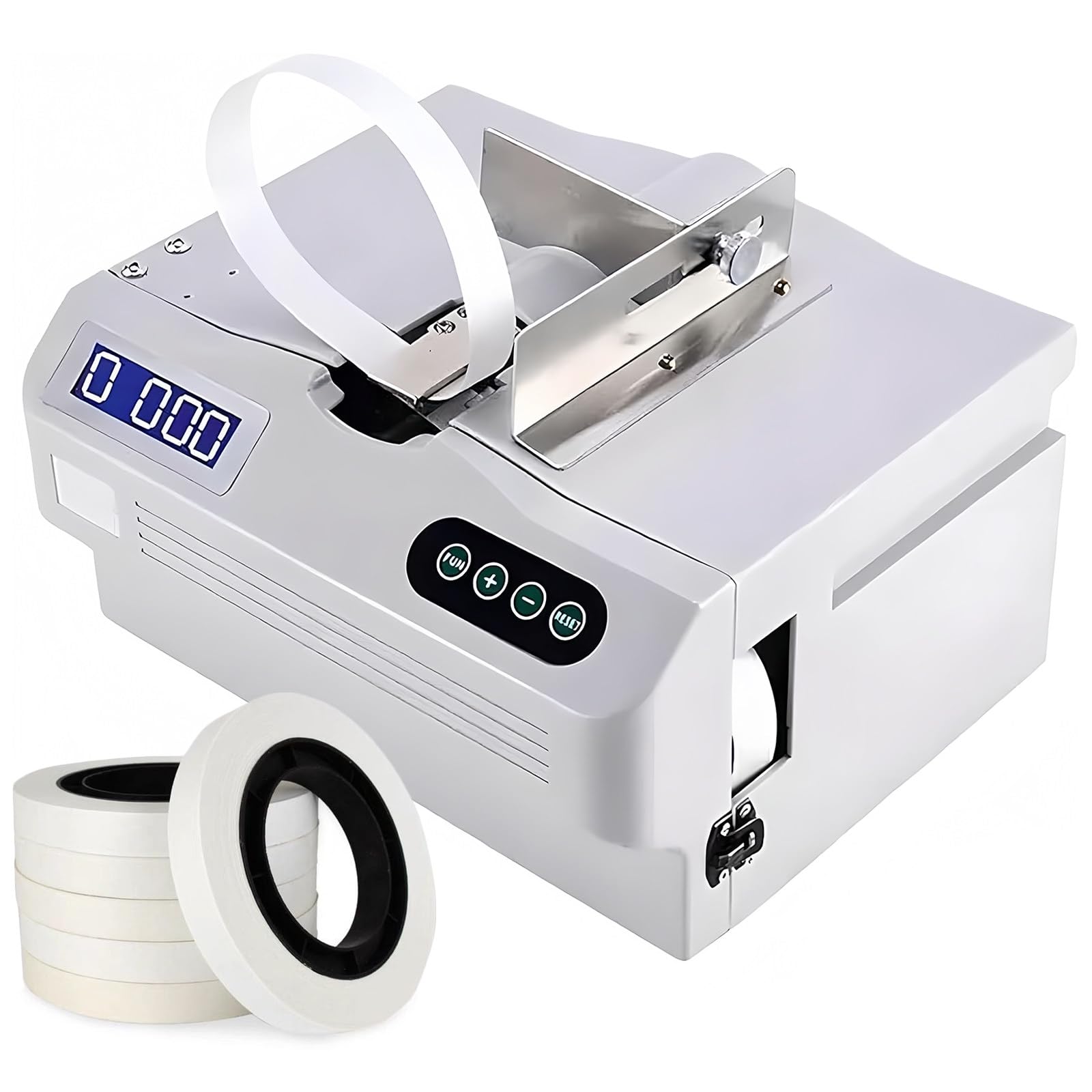 YXYLJOZ Currency Binding Machine - Intelligent Banknote Packing Machine, Paper Tape Banding for 2cm Low/High Temp Tape, Efficient 220V Money Packer