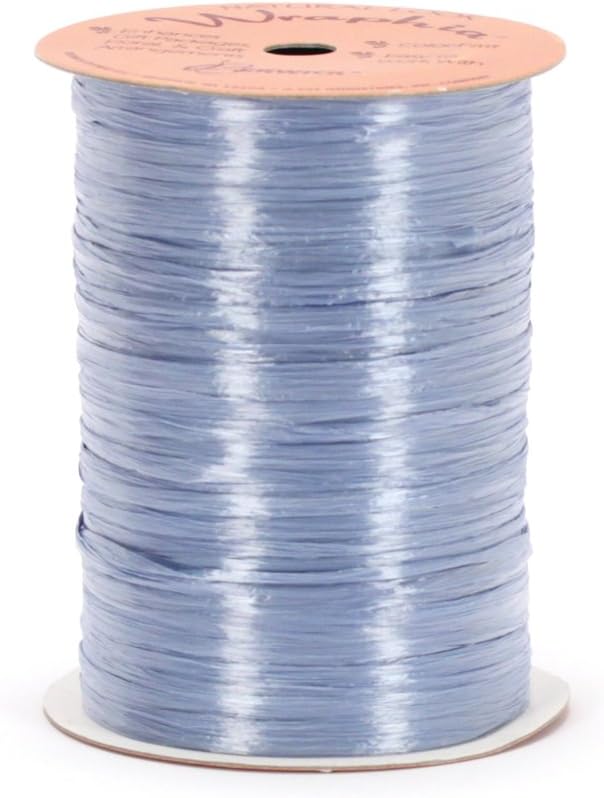 Berwick Offray Pearlized Blue Raffia Ribbon, 1/4'' Wide, 100 Yards