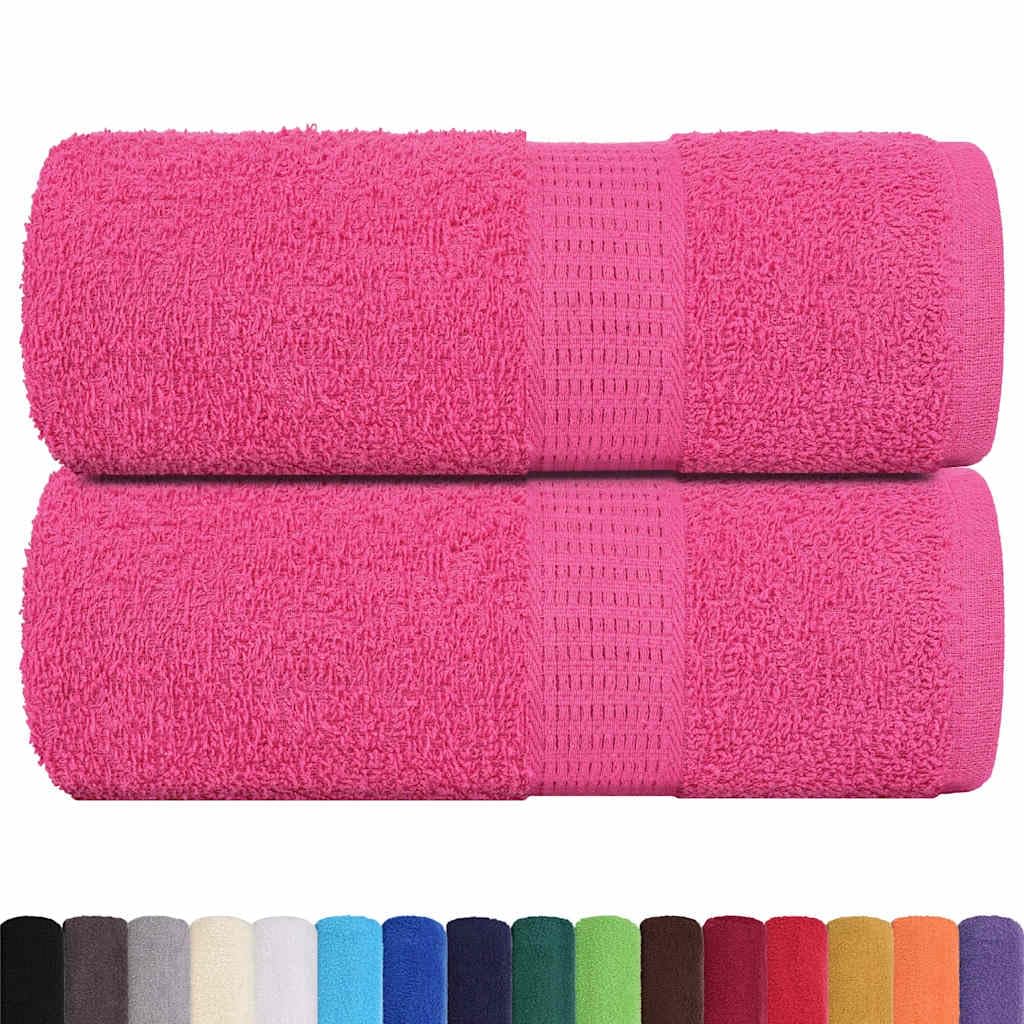 vidaXL - 100% Cotton Soap Towels 2 pcs | 30x30 cm Pink Hand/Face/Bath/Gym Towels | Absorbent & Fade- with Hanging Loop | Machine Washable