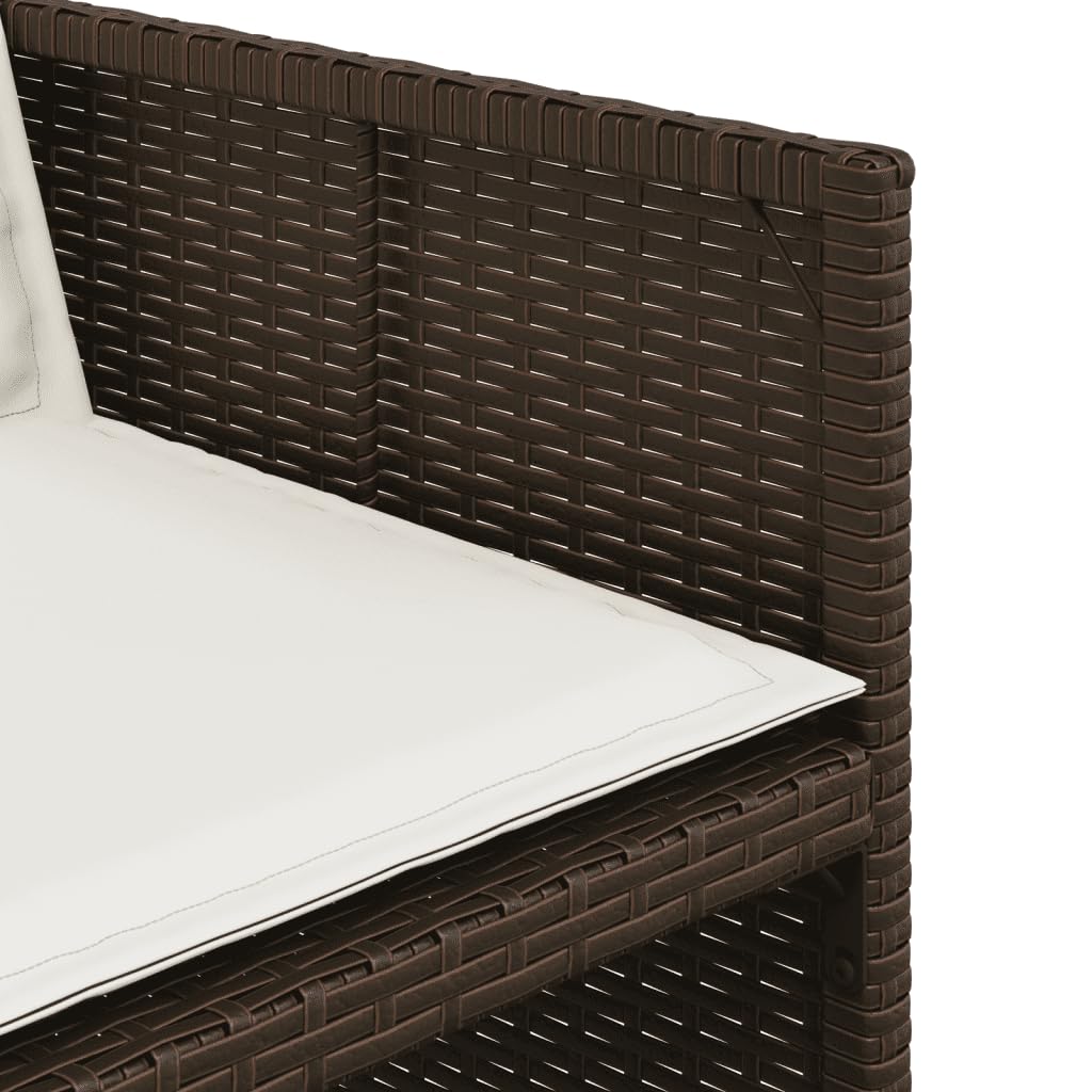 vidaXL Ensemble à Manger de Jardin avec Coussins 9 pcs, Table et Chaise de Terrasse, Meubles de Patio, Mobilier d'Extérieur, Marron Résine Tressée