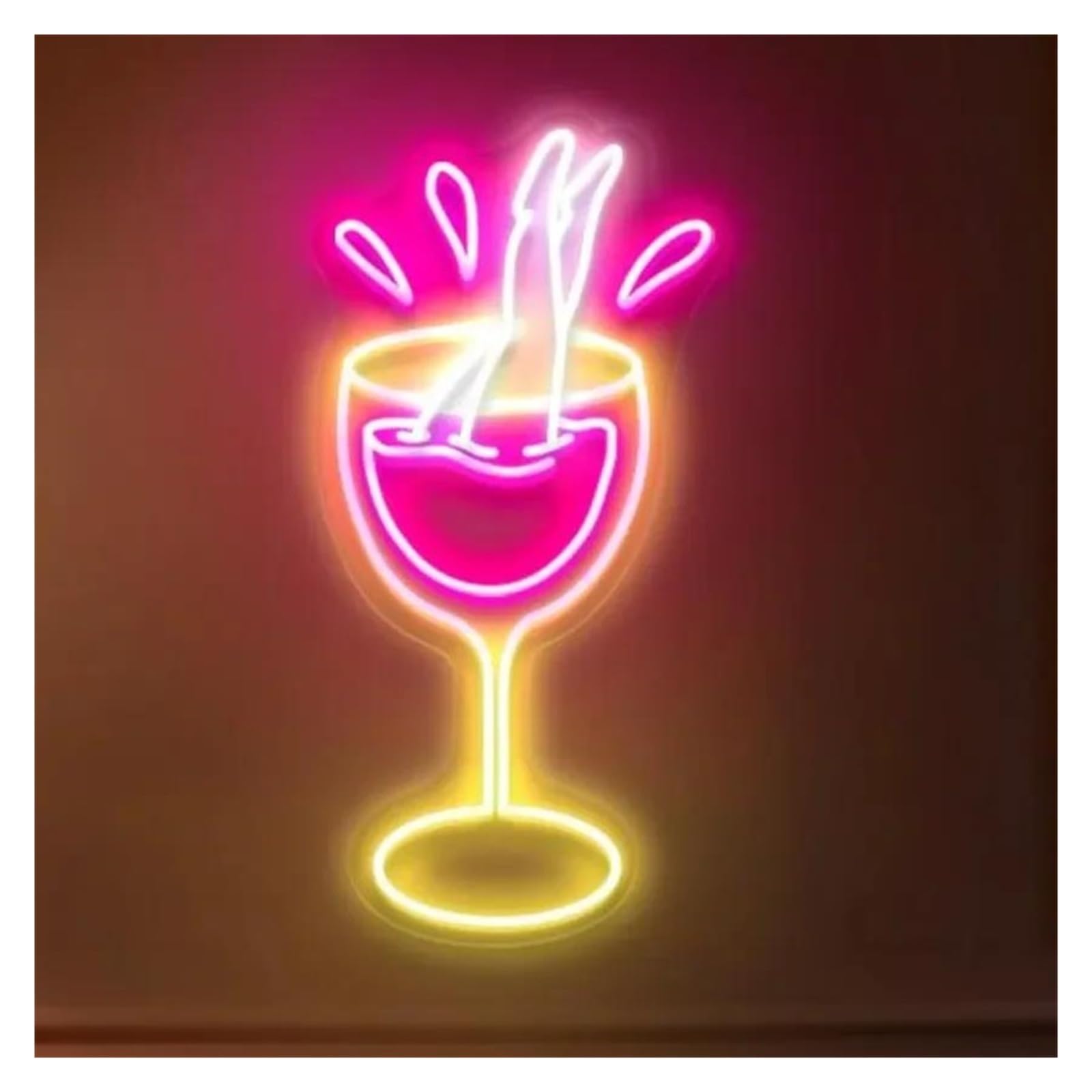 SHOUXI Sign Lamp Wine Neon Sign Cocktail Light Dimmable USB Powered for Bar Pub Restaurant Party Birthday Home Wall Decor(B,50x25cm)