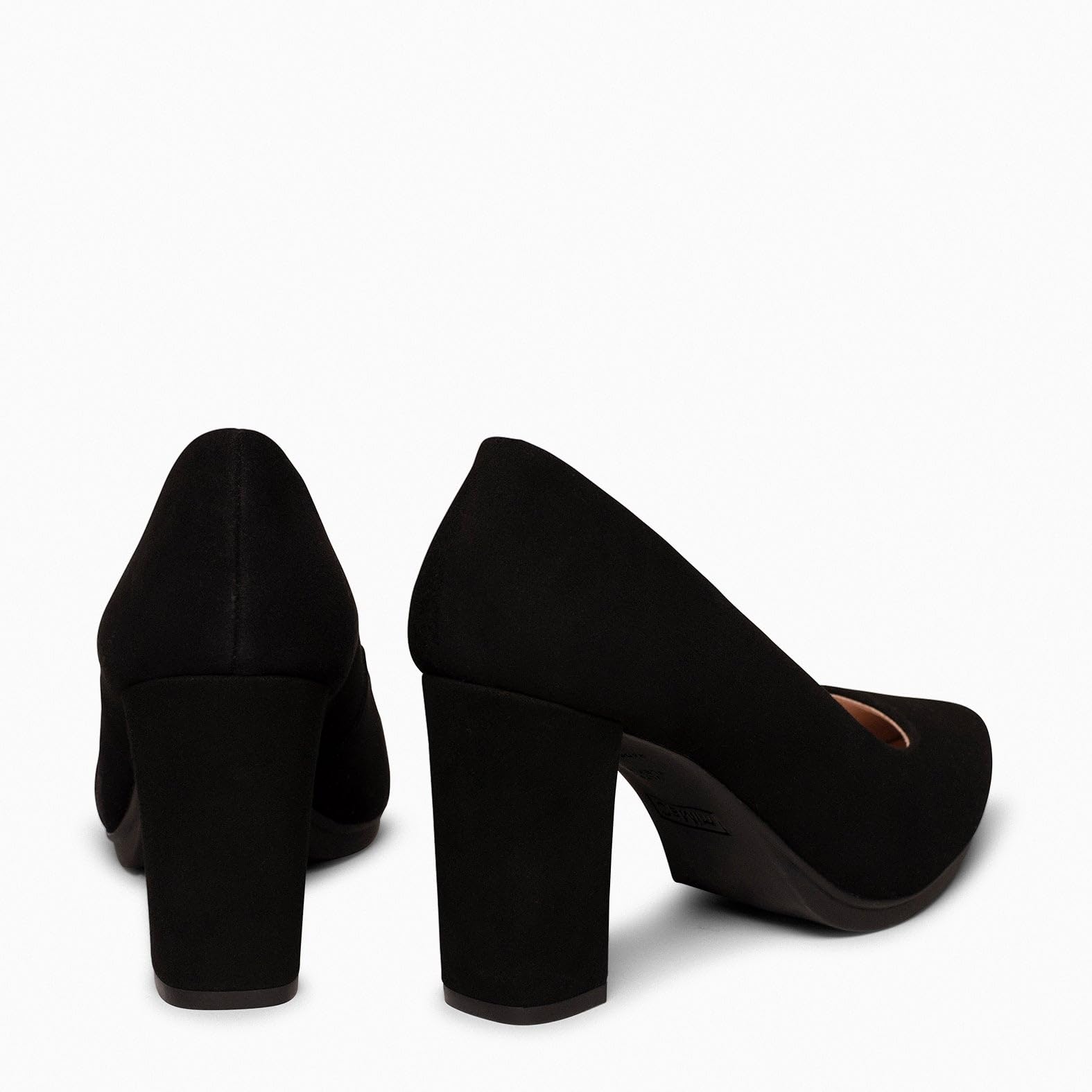 miMaO. Zapatos de tacón Ancho para Mujer en Piel de Ante y Plantilla de Gel. Fabricado y Diseñado en España