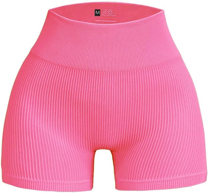 Women's 3 Piece Yoga Shorts Ribbed Seamless Workout High Waist Yoga Gym Booty Running Short Pants - Image 3