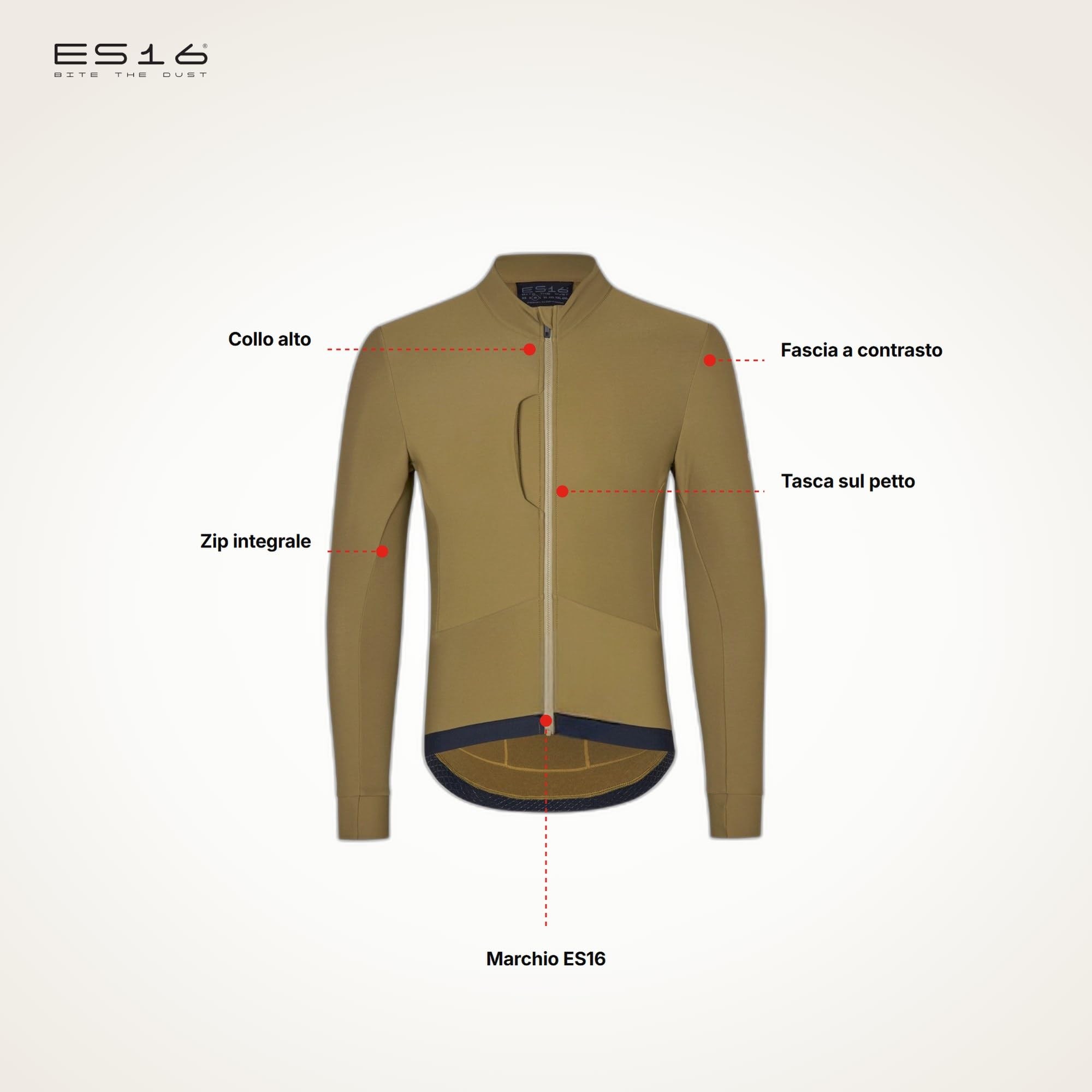 Cykelfleece Maglia Termica a Maniche Lunghe Unisex – Cycling Fleece Premium per Giornate Fresche 5-15°C con Cerniera e Interno in Pile