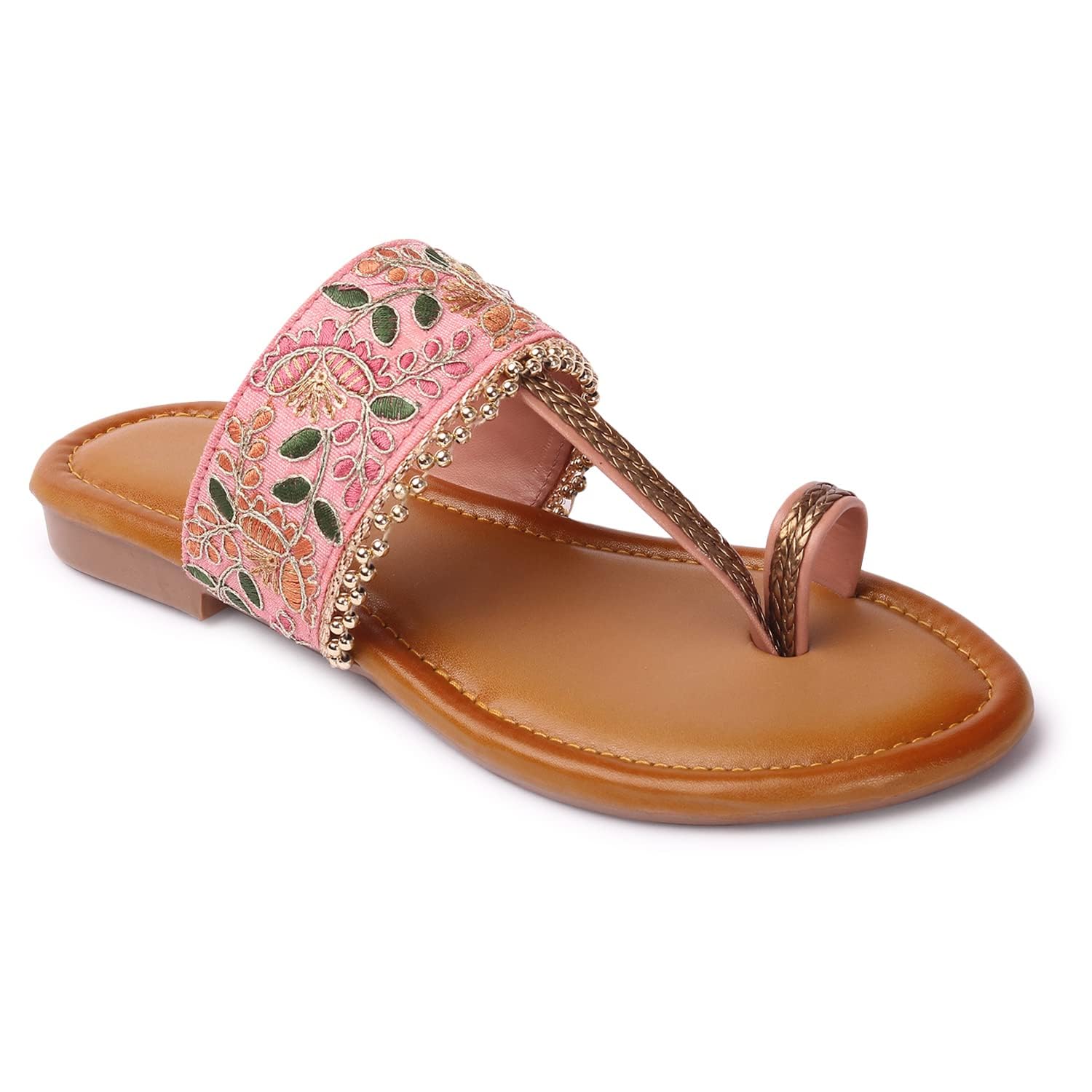 Womens Kolhapuri Ghungroo Sandal Jaipuri Chappal Ethnic Flats Slipper For Ladies, Girls (Pink, 6 Uk) (B0CQJY9978) Amazon Price History, Amazon Price Tracker