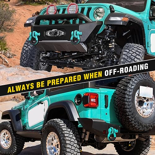 Image of Nilight 2 Pack 3 /4 inch D-Ring Shackle with 7 /8 inch Screw Pin 41,887lbs Break Strength, Heavy Duty Off Road Recovery Shackle with Isolators Washers for Use with Tow Strap, Winch, Off-Road Truck Vehicle