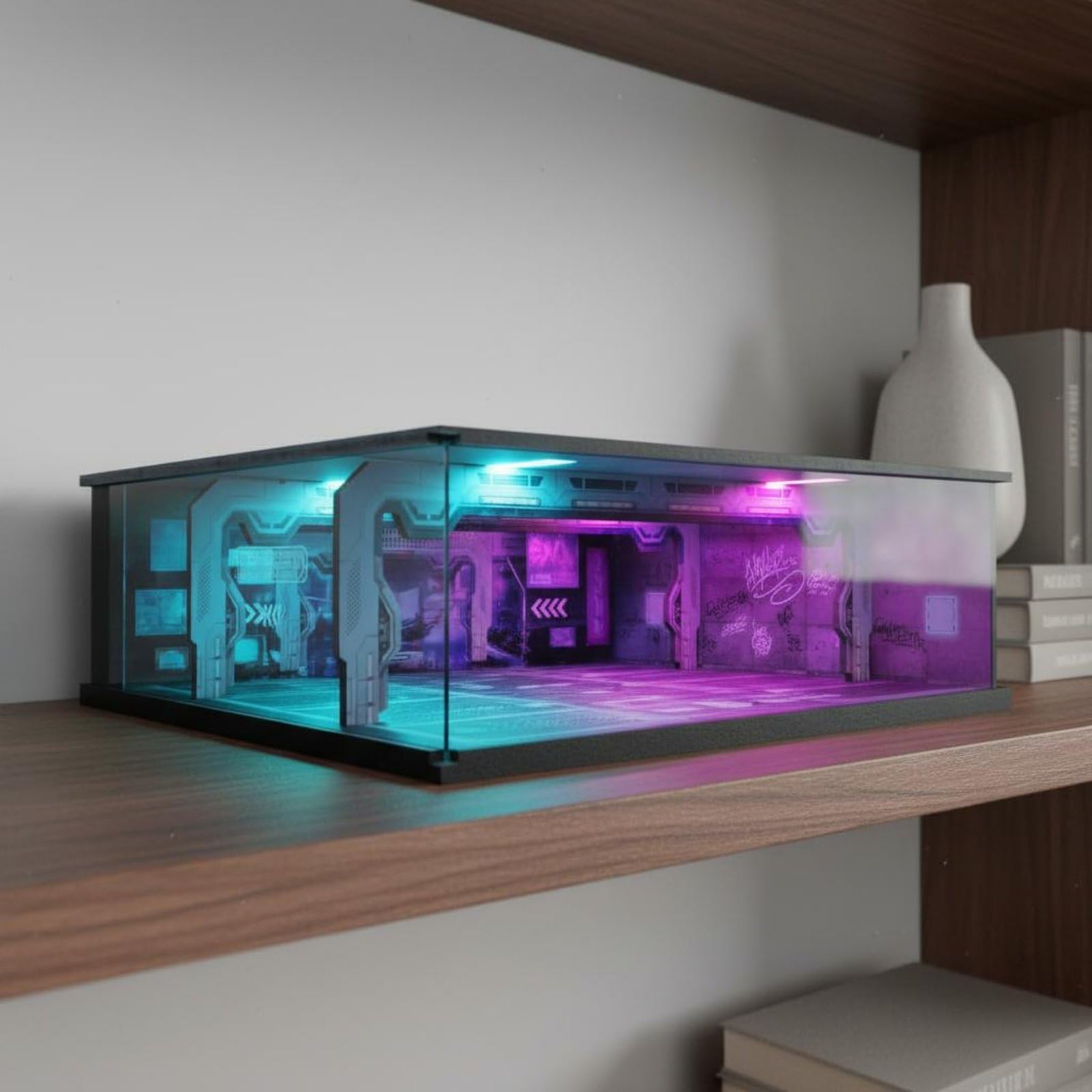 Parcheggio Sotterraneo in 1 64 con Luce Integrato USB Diorama Auto Die-Cast Stile Futuristico Kit Assemblaggio con Base PVC Adatto per Hobbisti E Vetrine Espositive